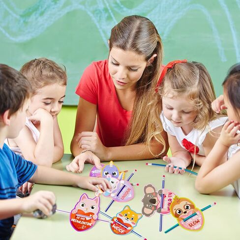 ANGOLIO Valentine's Day Exchange Gift for Kids 28Pcs Colorful Soft Flexible Bendable Pencils with Valentine's Day Cards Bendy Pencil with Eraser Classroom Exchange Gift School Rewards Prizes in Saudi Arabia