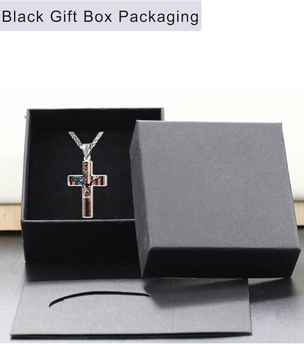 Cross Pendant Necklace Patriotic Religious Jewelry Gift for Men and Women Silver Chain in Saudi Arabia