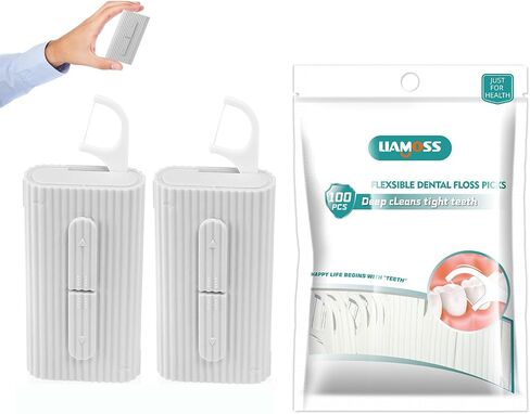 Dental Floss Picks Dispenser-Automatic Pop Out Design 108 Count Professional Flossers-Perfect Tools for Oral Care-Perfect Against Tooth Decay in Saudi Arabia