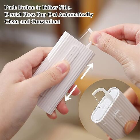 Dental Floss Picks Dispenser-Automatic Pop Out Design 108 Count Professional Flossers-Perfect Tools for Oral Care-Perfect Against Tooth Decay in Saudi Arabia