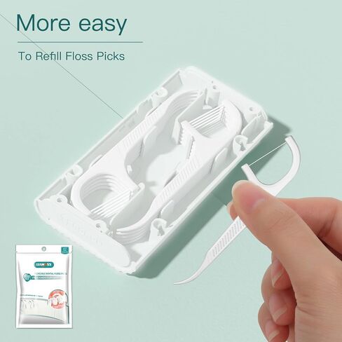 Dental Floss Picks Dispenser-Automatic Pop Out Design 108 Count Professional Flossers-Perfect Tools for Oral Care-Perfect Against Tooth Decay in Saudi Arabia