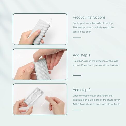 Dental Floss Picks Dispenser-Automatic Pop Out Design 108 Count Professional Flossers-Perfect Tools for Oral Care-Perfect Against Tooth Decay in Saudi Arabia