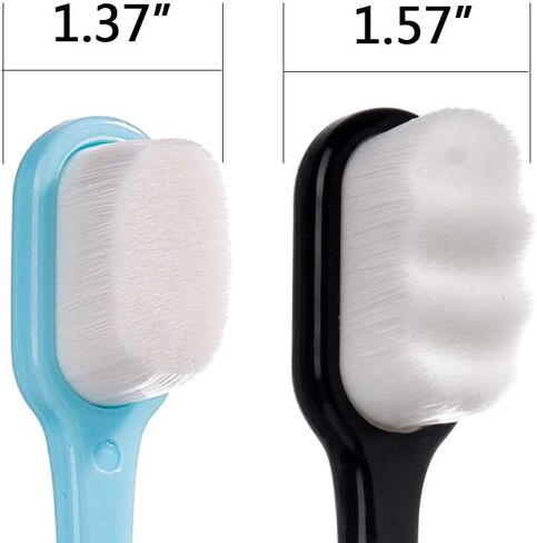 DI QIU REN Extra Soft Toothbrush for Sensitive Gums, Manual Toothbrush with 8 Tubes of 10000 Soft Floss Bristle for Gum Care, Protect Fragile Gums Good Cleaning Effect (Blue & Pink) in Saudi Arabia