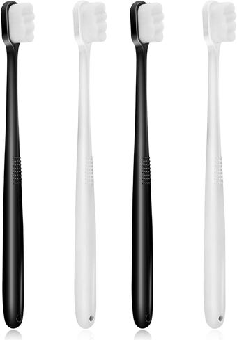 DI QIU REN Extra Soft Toothbrush for Sensitive Gums, Manual Toothbrush with 8 Tubes of 10000 Soft Floss Bristle for Gum Care, Protect Fragile Gums Good Cleaning Effect (Blue & Pink) in Saudi Arabia