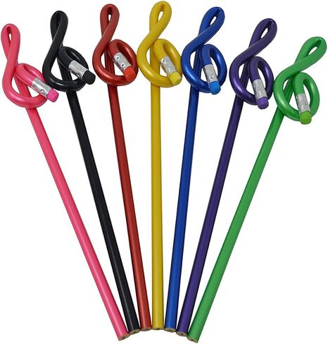 Music Pencils Musical Notes Pens Music Treble Clef Bent Pencil G Clef Pencil (treble 7pack) in Saudi Arabia