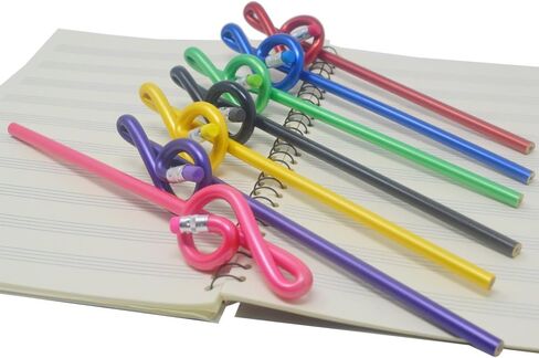 Music Pencils Musical Notes Pens Music Treble Clef Bent Pencil G Clef Pencil (treble 7pack) in Saudi Arabia