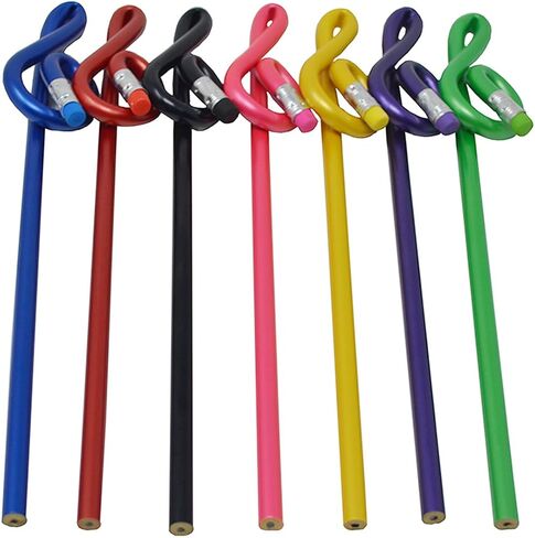 Music Pencils Musical Notes Pens Music Treble Clef Bent Pencil G Clef Pencil (treble 7pack) in Saudi Arabia