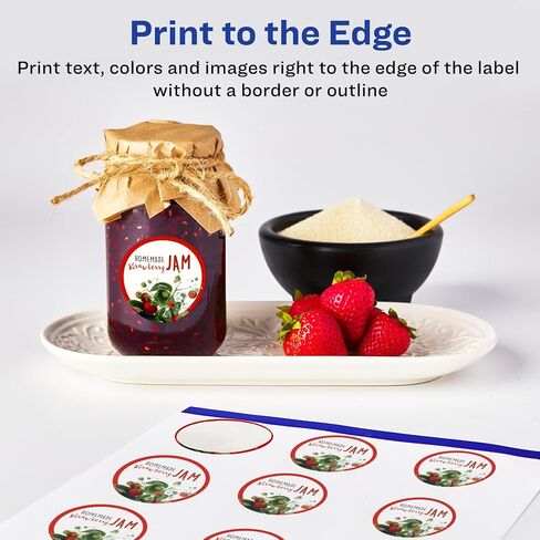 Avery Durable Waterproof Oil-Resistant Film Labels with Sure Feed Technology, 2" Round, Laser/Pigment-Inkjet, 120 Labels (64502) in Saudi Arabia