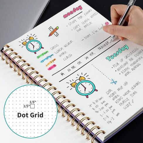 Smarpau Graph Spiral Notebook 8.5 "X 11" College Grid Journal Notebook 120 Gsm Paper 86 ورقة / 172 صفحة دفتر موضوع كبير للعمل في المدرسة ملاحظة تدوين المجلات الحلزونية ذات الغلاف الصلب in Kuwait