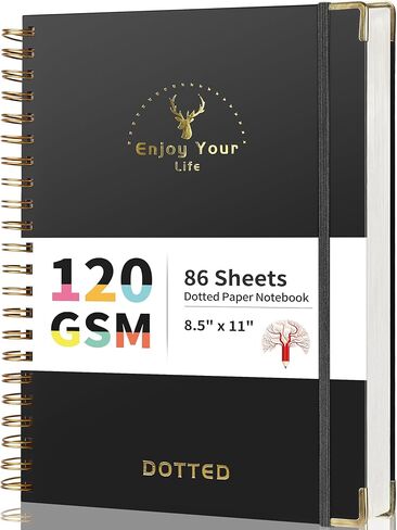 Smarpau Graph Spiral Notebook 8.5 "X 11" College Grid Journal Notebook 120 Gsm Paper 86 ورقة / 172 صفحة دفتر موضوع كبير للعمل في المدرسة ملاحظة تدوين المجلات الحلزونية ذات الغلاف الصلب in Kuwait