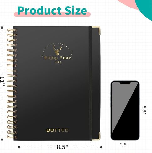 Smarpau Graph Spiral Notebook 8.5 "X 11" College Grid Journal Notebook 120 Gsm Paper 86 ورقة / 172 صفحة دفتر موضوع كبير للعمل في المدرسة ملاحظة تدوين المجلات الحلزونية ذات الغلاف الصلب in Kuwait