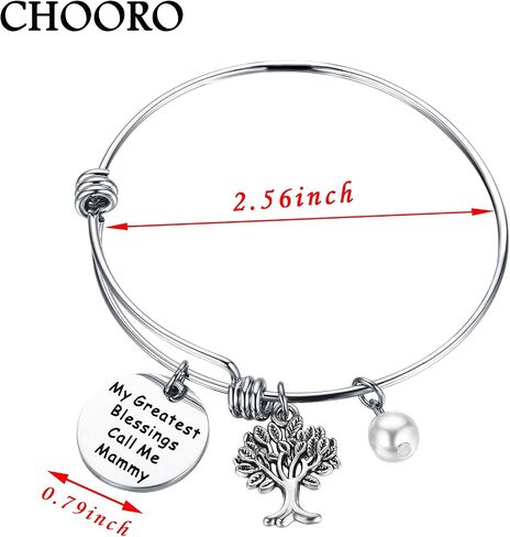 CHOORO Mothers Day Gift My Greatest Blessings Call Me Mammy Bracelet Mammy Birthday Gift Grandmother Gift in Saudi Arabia