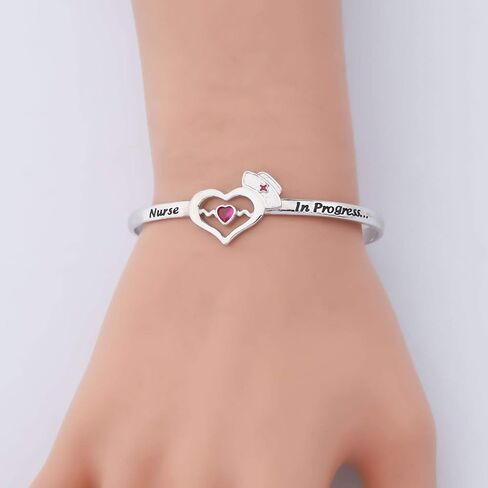 CENWA Future Nurse Gift Nurse Graduation Gift Nurse in Progress Student Nurse Cuff Bracelet Nursing Student Jewelry in Saudi Arabia