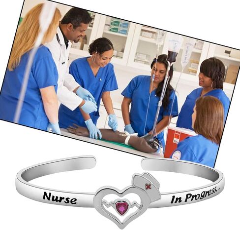 CENWA Future Nurse Gift Nurse Graduation Gift Nurse in Progress Student Nurse Cuff Bracelet Nursing Student Jewelry in Saudi Arabia