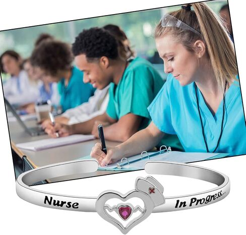 CENWA Future Nurse Gift Nurse Graduation Gift Nurse in Progress Student Nurse Cuff Bracelet Nursing Student Jewelry in Saudi Arabia