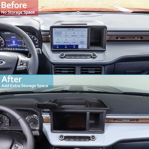 Dashboard Storage Box Fit for Ford Maverick 2022, ABS Dash Panel Tray Organizer, Dash Tray Phone Holder Mount with Storage Box, Dash Center Console Table Storage Tray (Type B) in Saudi Arabia