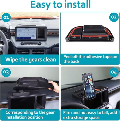Dashboard Storage Box Fit for Ford Maverick 2022, ABS Dash Panel Tray Organizer, Dash Tray Phone Holder Mount with Storage Box, Dash Center Console Table Storage Tray (Type B) in Saudi Arabia