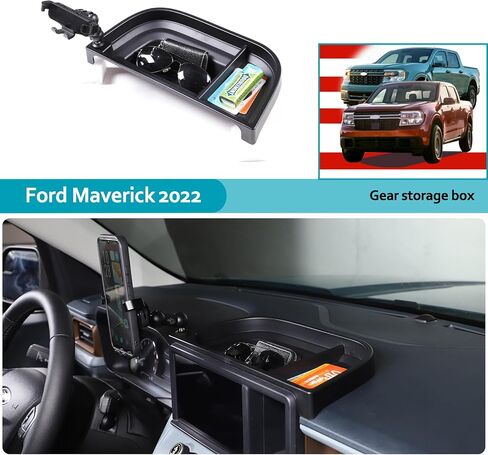 Dashboard Storage Box Fit for Ford Maverick 2022, ABS Dash Panel Tray Organizer, Dash Tray Phone Holder Mount with Storage Box, Dash Center Console Table Storage Tray (Type B) in Saudi Arabia
