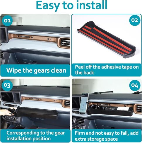 Dashboard Storage Box Fit for Ford Maverick 2022, ABS Dash Panel Tray Organizer, Dash Tray Phone Holder Mount with Storage Box, Dash Center Console Table Storage Tray (Type B) in Saudi Arabia