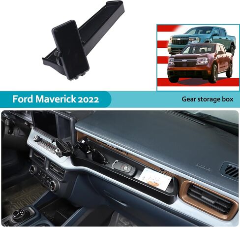 Dashboard Storage Box Fit for Ford Maverick 2022, ABS Dash Panel Tray Organizer, Dash Tray Phone Holder Mount with Storage Box, Dash Center Console Table Storage Tray (Type B) in Saudi Arabia