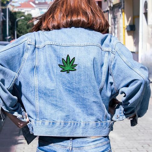 FVVMEED 16 قطعة من رقع أوراق القيقب مطرزة بالأعشاب الرجعية مخيطة على رقعة Boho Hippie Bud Plant شارات جديدة وشعارات مطرزة وسترة راكب الدراجة النارية وشارات حديدية على الظهر أو الخياطة على القماش لإصلاح الحرف اليدوية in Kuwait