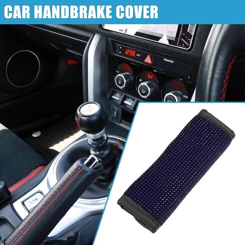 Universal Car Handbrake Cover Protector Bling Rhinestone Handbrake Decoration Cover Flannel Rhinestone Black in Saudi Arabia