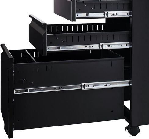 Panana Mobile File Cabinet Steel Lockable,3 Drawers Home Filing Furniture with 5 Wheels (White) in Kuwait