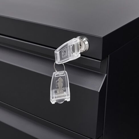 Panana Mobile File Cabinet Steel Lockable,3 Drawers Home Filing Furniture with 5 Wheels (White) in Kuwait