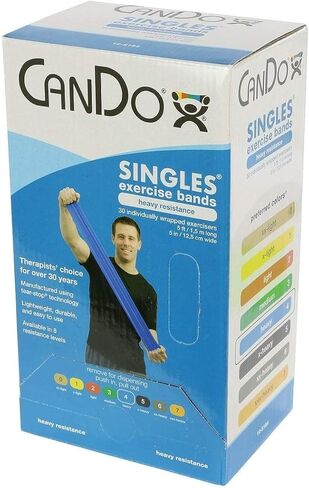 CanDo Fabrication CanDo Exercise Band, 5-Foot Singles, 30-Piece Dispenser in Saudi Arabia