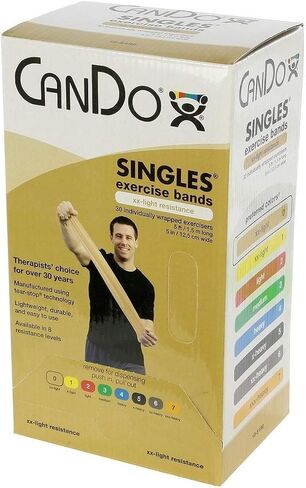 CanDo Fabrication CanDo Exercise Band, 5-Foot Singles, 30-Piece Dispenser in Saudi Arabia