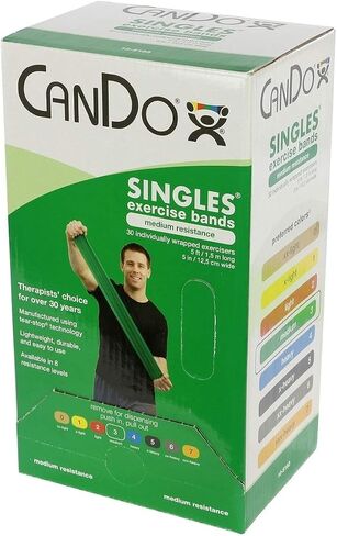 CanDo Fabrication CanDo Exercise Band, 5-Foot Singles, 30-Piece Dispenser in Saudi Arabia