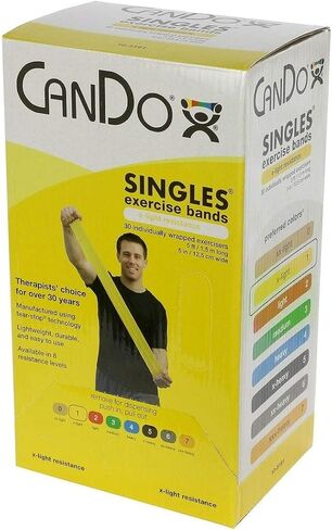 CanDo Fabrication CanDo Exercise Band, 5-Foot Singles, 30-Piece Dispenser in Saudi Arabia