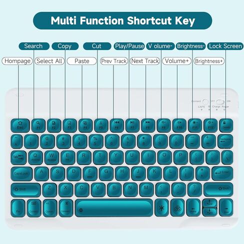 iPad 10.2 9th 8th 7th Gen Keyboard Case, Compatible with iPad Air3 10.5"/iPad Pro 10.5", 7 Colors Backlit Detachable Keyboard with Magentic Protective Cover, Built-in Pencil Holder, Black in Saudi Arabia
