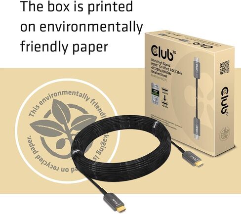 Club 3D CAC-1377 Ultra High Speed HDMI 2.1 Certified 4K 120Hz 8K 60Hz M/M Active Fibert Optical Cable 15m -49.2ft in Kuwait
