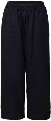 Amazhiyu Womens Linen Capri Pants with Pockets Full Elastic Waistband Casual Pants in Saudi Arabia