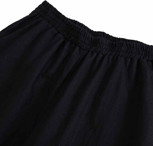 Amazhiyu Womens Linen Capri Pants with Pockets Full Elastic Waistband Casual Pants in Saudi Arabia