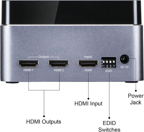 SIIG Premium 1x2 HDMI Splitter 4K 60HZ HDR with EDID - 18Gbps - HDMI 2.0 - HDCP 2.2 - Aluminum Housing - 3D, 4:4:4, UHD 2 port, 1 in and 2 out in Saudi Arabia
