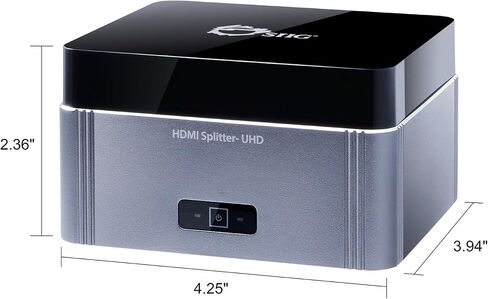 SIIG Premium 1x2 HDMI Splitter 4K 60HZ HDR with EDID - 18Gbps - HDMI 2.0 - HDCP 2.2 - Aluminum Housing - 3D, 4:4:4, UHD 2 port, 1 in and 2 out in Saudi Arabia