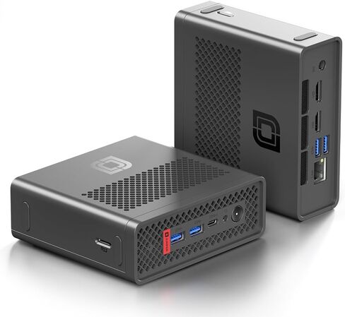 جهاز كمبيوتر صغير، 16 جيجابايت DDR4 1024 جيجابايت SSD، أجهزة كمبيوتر صغيرة رباعية النواة Intel N100 (حتى 3.4 جيجا هرتز)، كمبيوتر مكتبي مع رسومات 4K UHD، WiFi 6/2.4G+5G WiFi، BT 5.0، HDMI مزدوج، نظام تبريد، Windows 11 الكمبيوتر. in Kuwait