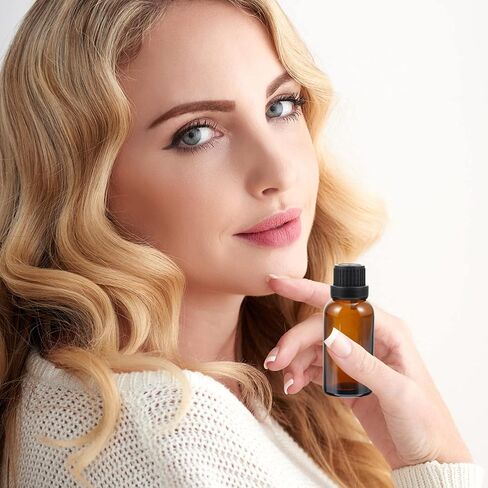 Uonlytech Glass Bottles 12Pcs Essential Oil Bottles, 20ml Amber Glass Bottle with Orifice Reducer Refillable Liquid Dispenser for Oil Blends Perfumes Lab Chemicals Glass Containers in Saudi Arabia