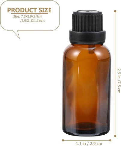 Uonlytech Glass Bottles 12Pcs Essential Oil Bottles, 20ml Amber Glass Bottle with Orifice Reducer Refillable Liquid Dispenser for Oil Blends Perfumes Lab Chemicals Glass Containers in Saudi Arabia