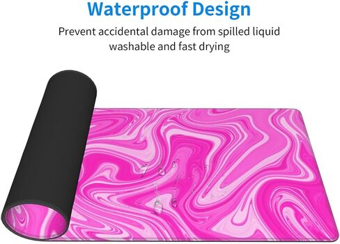 Red Topographic Contour Map Liquid Wave Topography Geography Gaming Mouse Pad 31.5 X 11.8 Inch XL Extended Large Keyboard Non-Slip Rubber Base with Stitched Edges for Home Office in Saudi Arabia