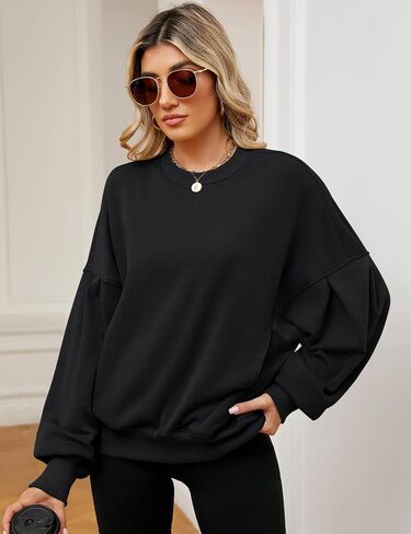 ZHENWEI Sweatshirts for Women Crewneck Pullover Sweaters with Pockets in Saudi Arabia