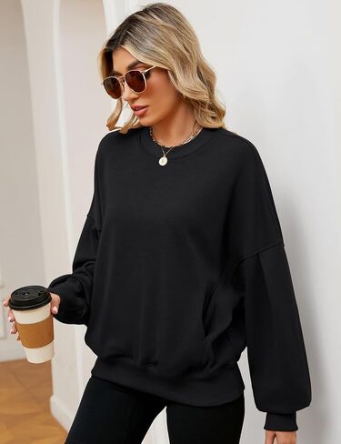 ZHENWEI Sweatshirts for Women Crewneck Pullover Sweaters with Pockets in Saudi Arabia