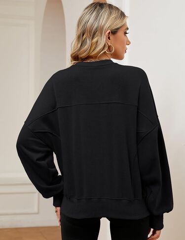 ZHENWEI Sweatshirts for Women Crewneck Pullover Sweaters with Pockets in Saudi Arabia