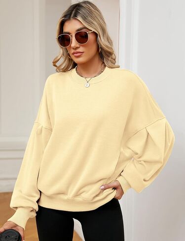 ZHENWEI Sweatshirts for Women Crewneck Pullover Sweaters with Pockets in Saudi Arabia