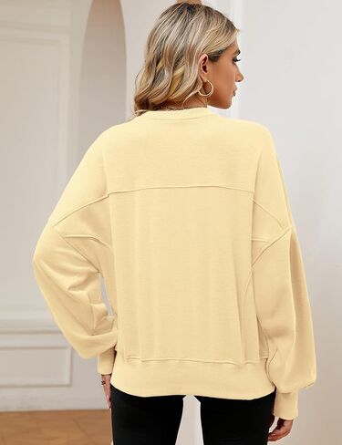 ZHENWEI Sweatshirts for Women Crewneck Pullover Sweaters with Pockets in Saudi Arabia