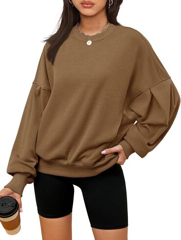 ZHENWEI Sweatshirts for Women Crewneck Pullover Sweaters with Pockets in Saudi Arabia