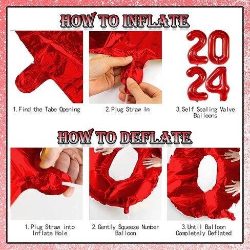 50 Pcs Congrats Grad Graduation Banner Latex Foil Balloon Decorations Class 2024 Personalized Class of 2024 Graduation Banner with 78 Alphabet Stickers Graduation Yard Sign Banner Personalized Red in Saudi Arabia