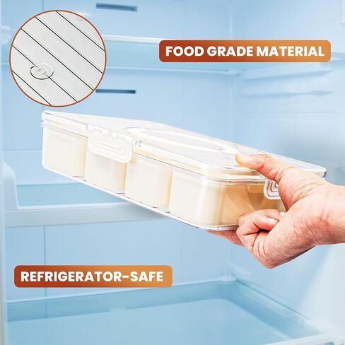 Divided Serving Tray Snack Box with Lid & Handle, Snackle Box Charcuterie Container for Veggie, Fruits, Candy, Nuts, Snacks - Perfect for Picnic, Party in Saudi Arabia